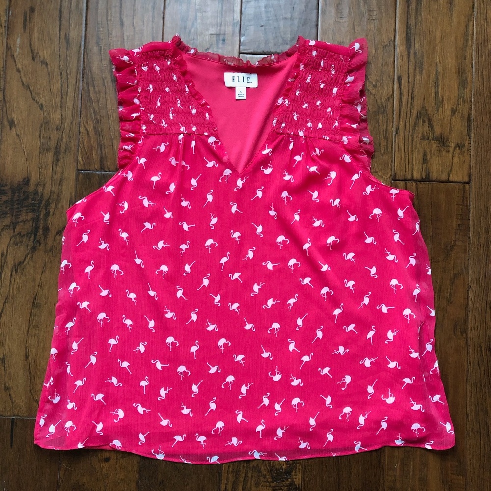 Elle Pink Flamingo Sleeveless Top - XL